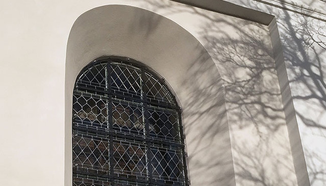 Protection of leaded glass windows in a church with Hammerglass